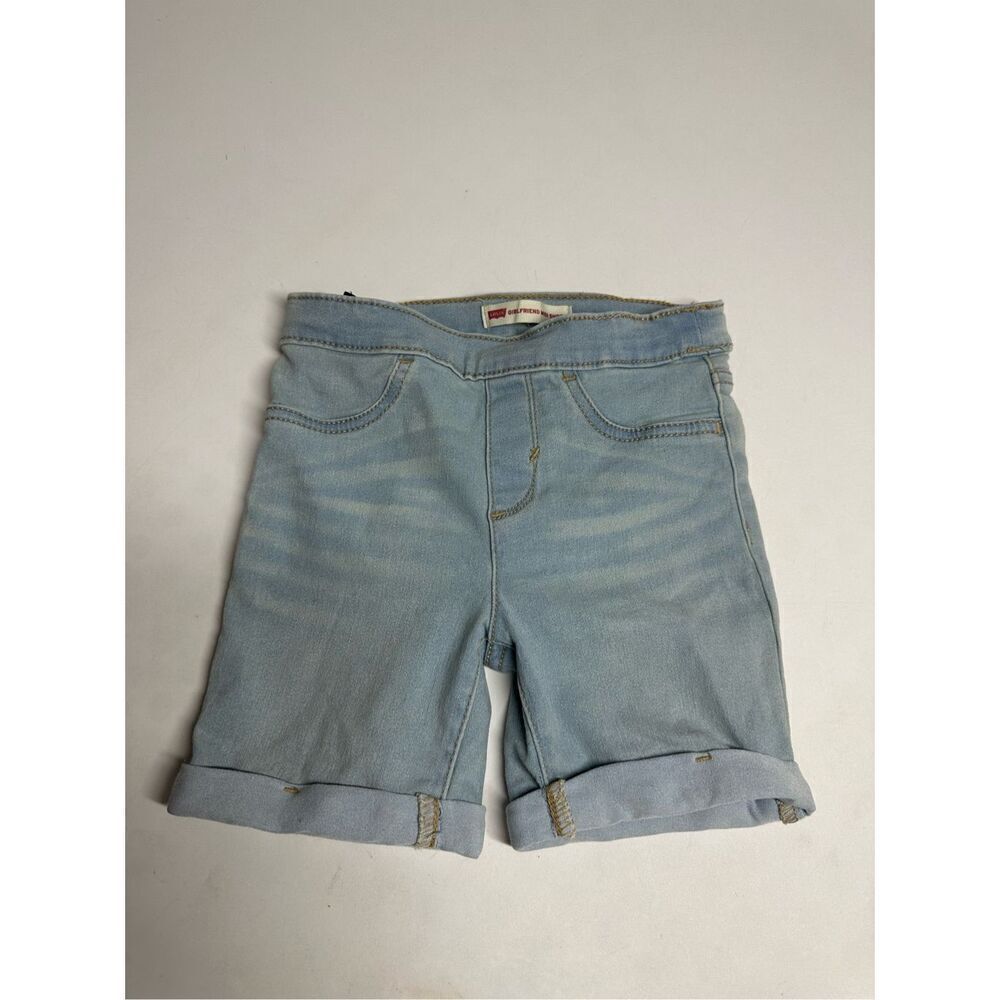 Levi's Girlfriend Midi Pull On Shorts Size Girl's Adjustable Size 5-6Y Sky Blue